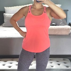 Pink racerback strappy workout tank top
